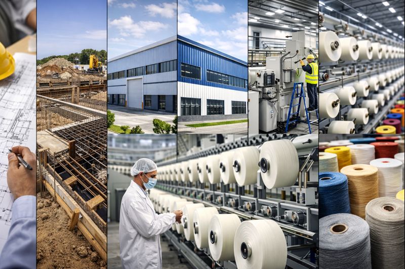 راه‌ اندازی کارخانه تولید نخ