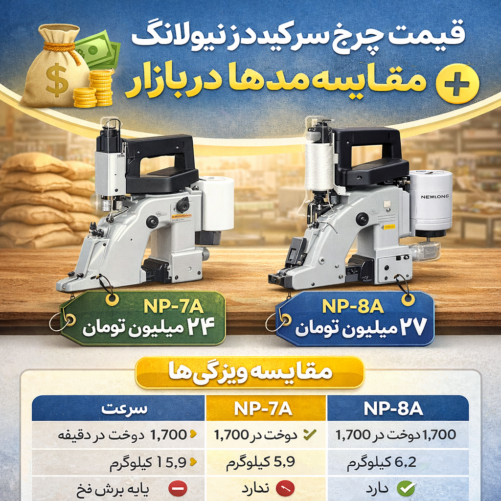 قیمت چرخ سرکیسه دوز نیولانگ